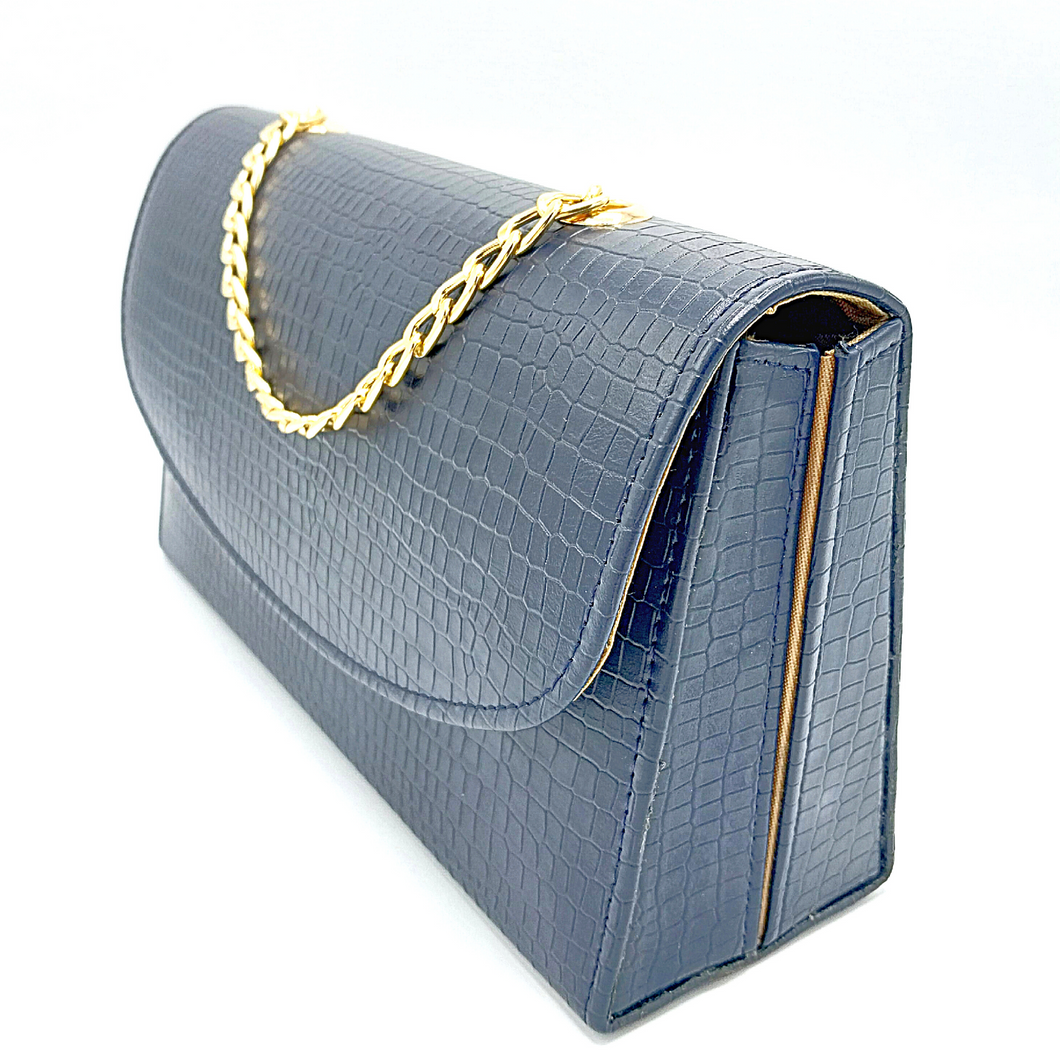 Side split croco boxy Handbag