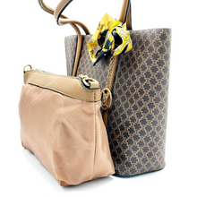 Load image into Gallery viewer, Long HOBO tote bag  quatrefoil inside pouch
